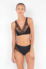 Gisela Floral lace high- lace panty Crna