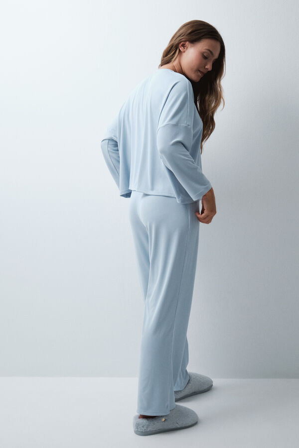 Women'secret Pyjama long c&ocirc;tel&eacute; bleu bleu