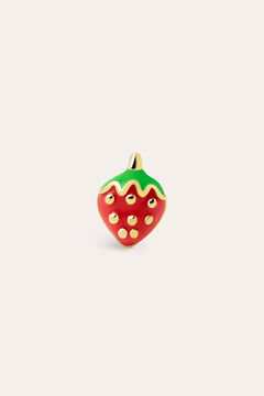 Womensecret Single Strawberry gold-plated silver earring mit Print