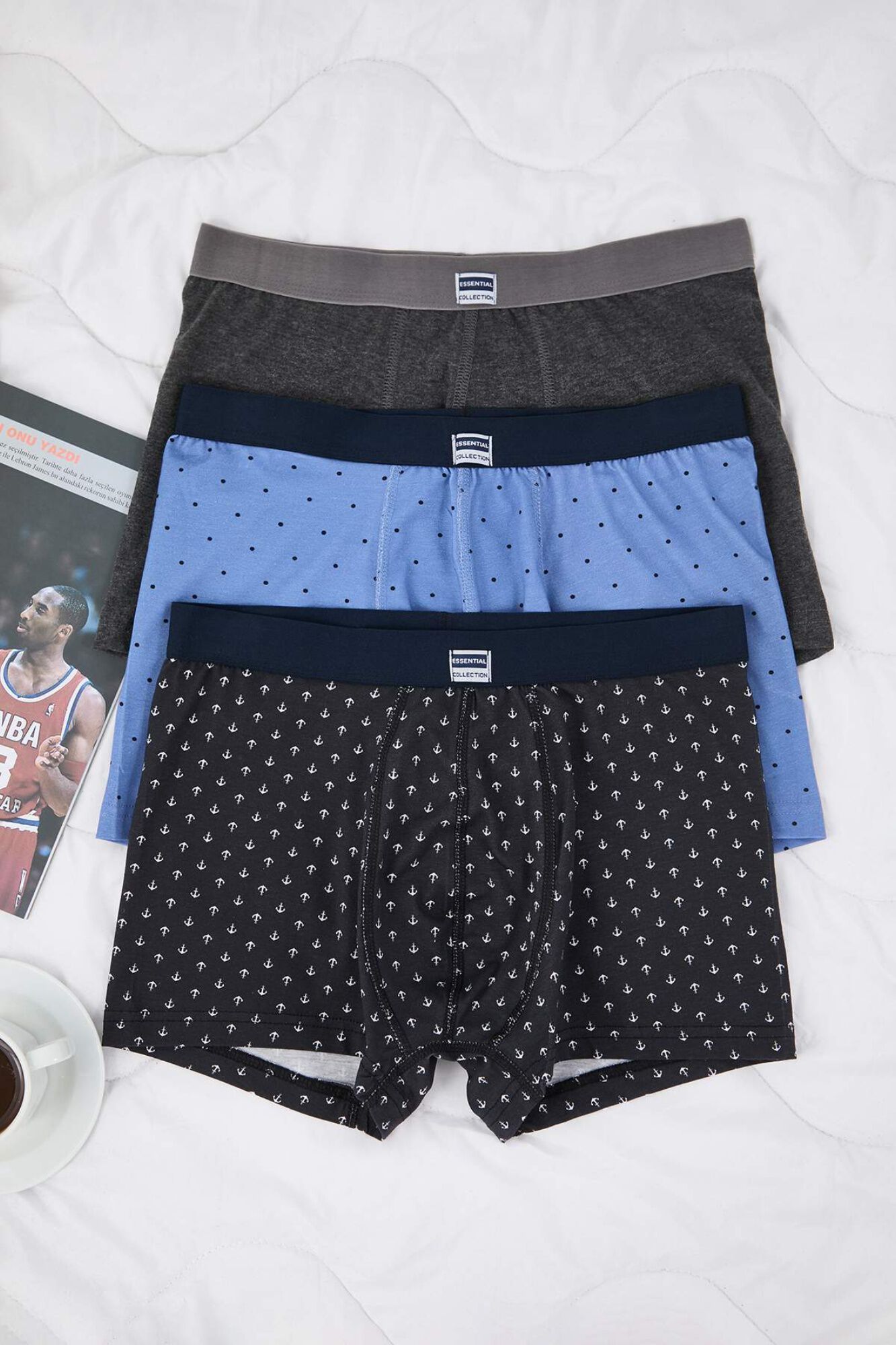 Trendyol Pack 3 boxers de algod&atilde;o multicolor