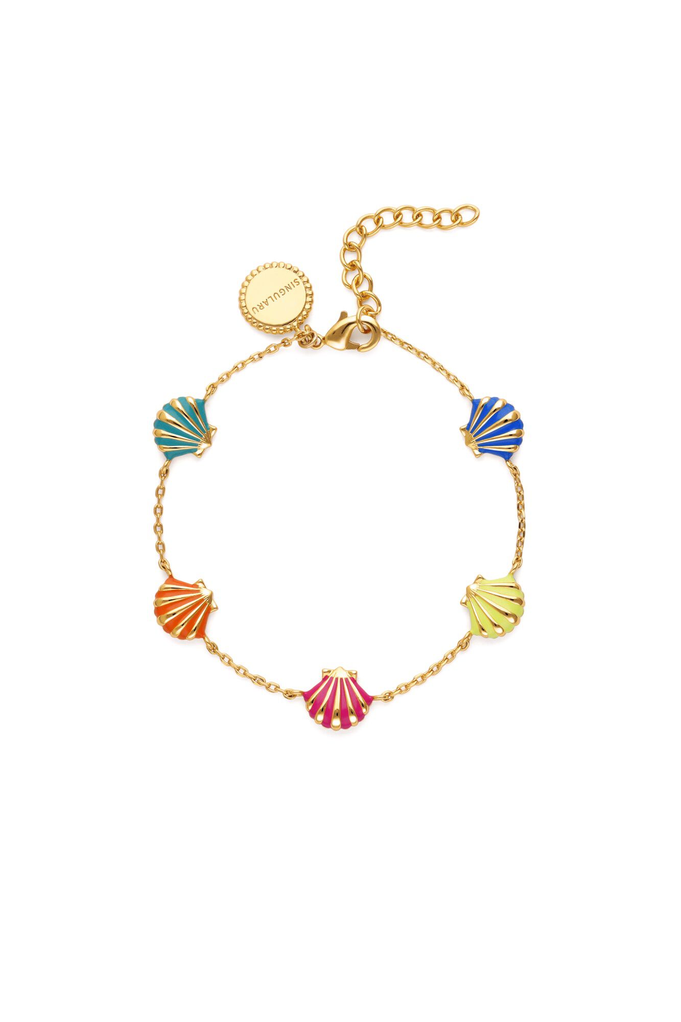 Singularu Armband Muscheln Emaille Vergoldet