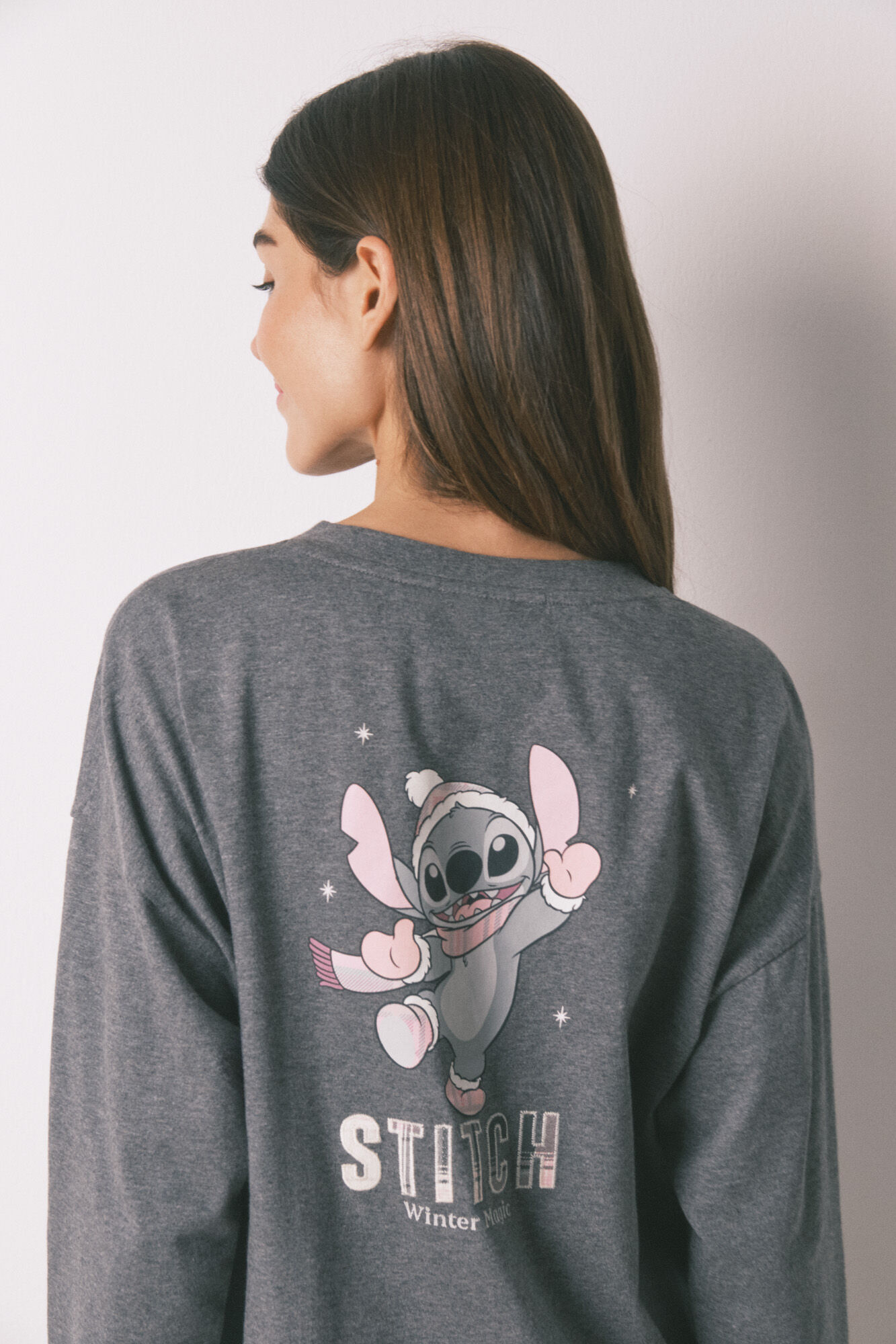 Women'secret Long pyjamas 100% cotton grey plaid Stitch