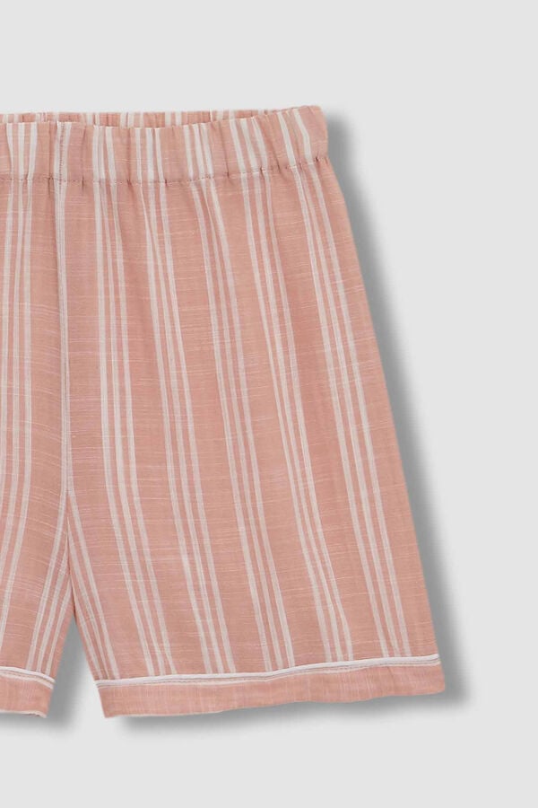 Womensecret Short pyjamas with two-tone orange stripes bordeaux