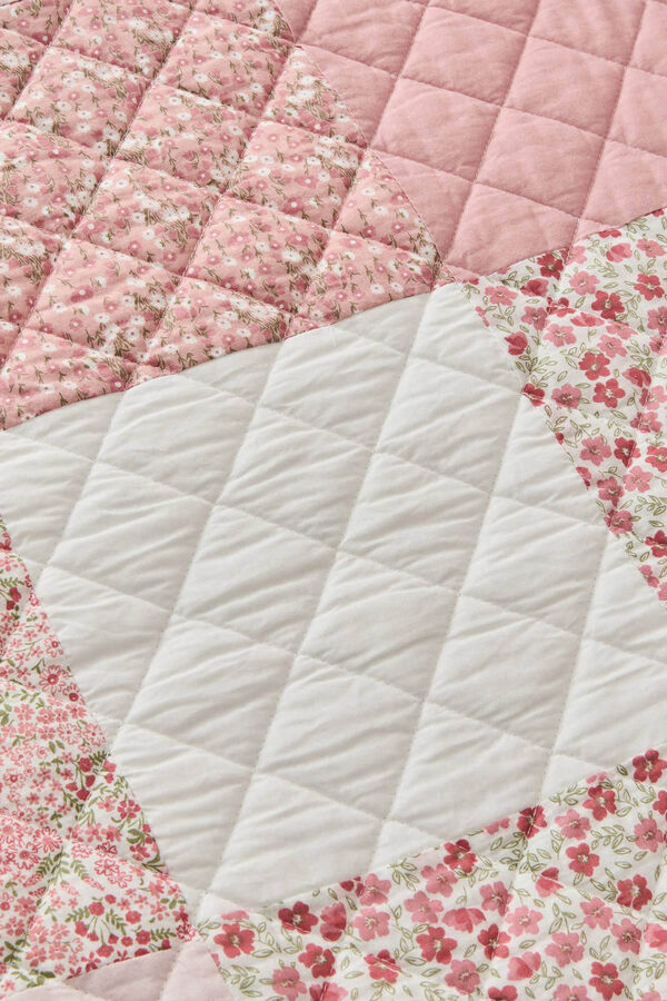 Textura Colcha Patchwork Flores pink