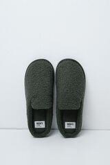Women'secret Pantoufles en peau de mouton verte vert