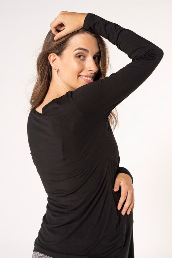 Womensecret T-shirt amamentação drapeado decote preto