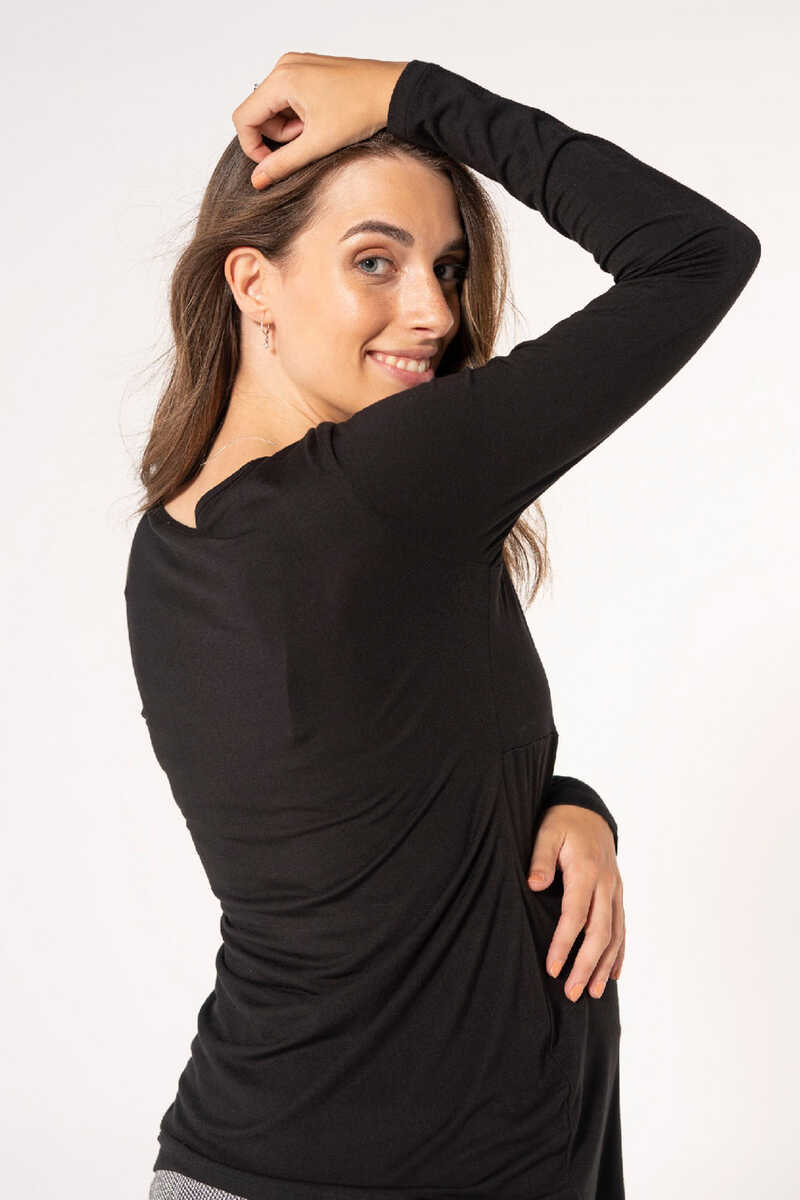 Womensecret Nursing T-shirt with draped neckline black