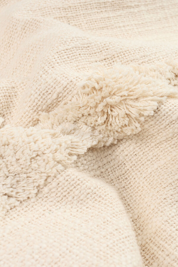Womensecret Colcha de algodão com motivo em tufting cru Bagua estampado