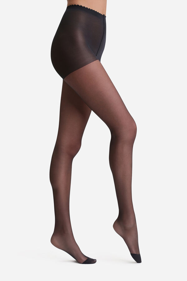 DIM Panty transparente termosellado efecto segunda piel 17 Deniers negro