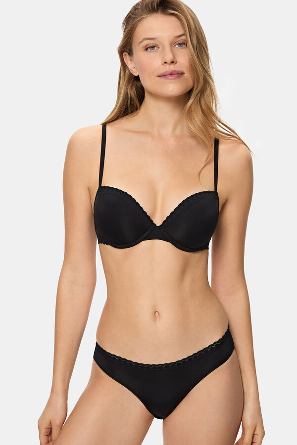 DIM Braga cl&aacute;sica de microfibra  negro