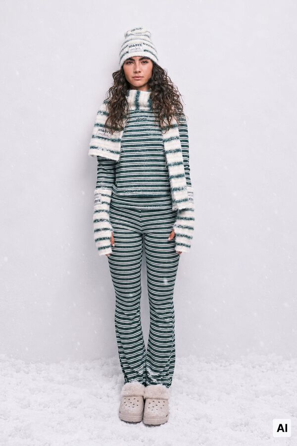 HI&BYE Green striped long pyjamas green