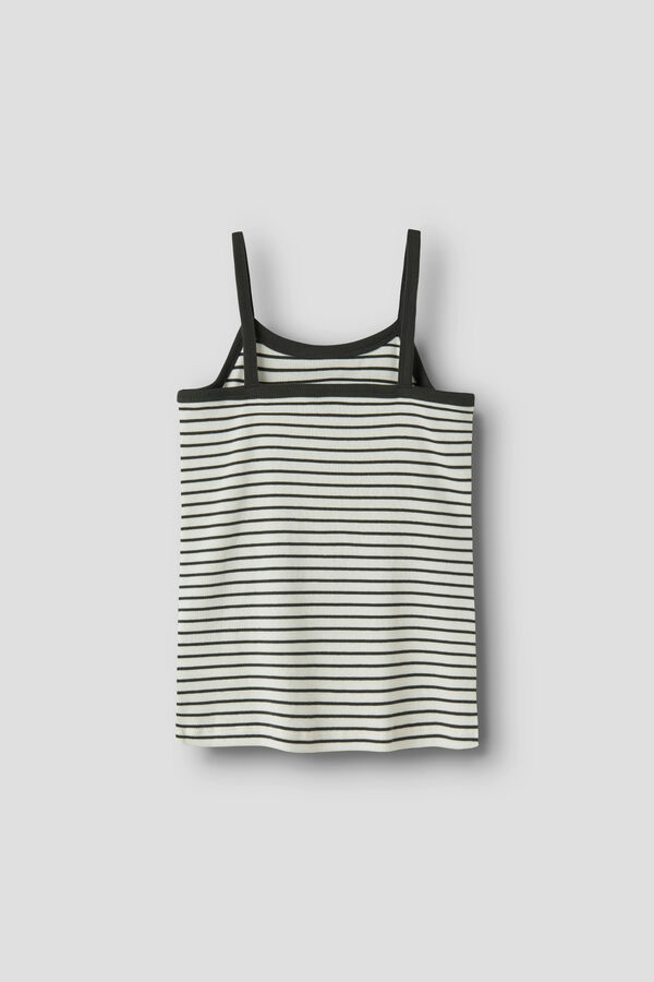 Lmtd Top de al&ccedil;as finas &agrave;s riscas e debruados branco