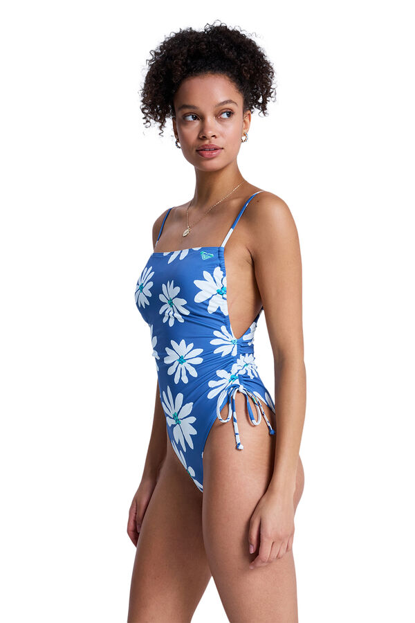 Roxy Floral adjustable ties swimwear blue