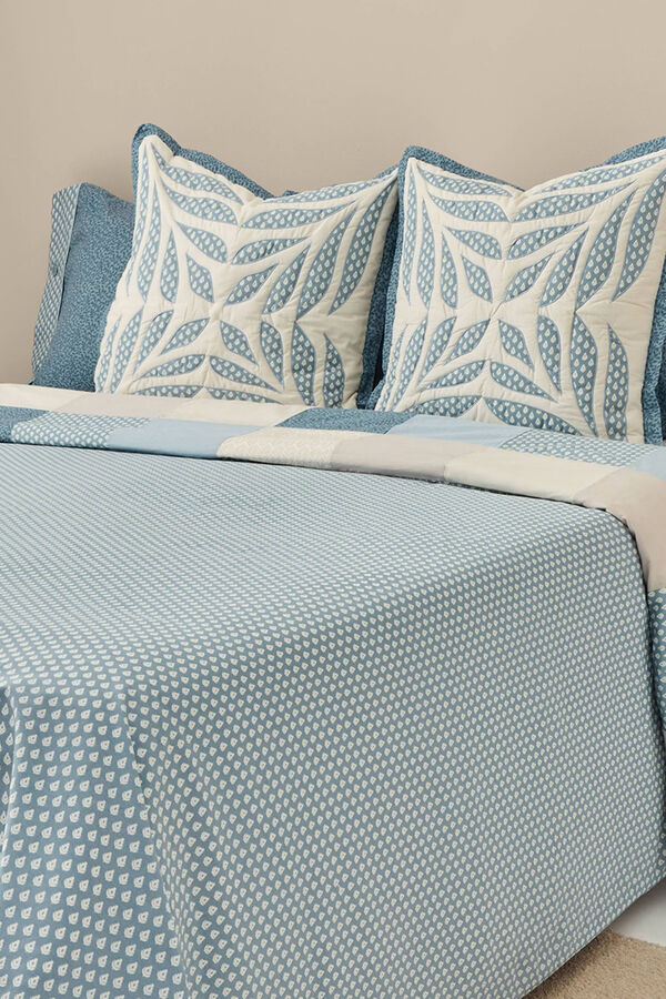 Textura Capa de edredom tradicional patchwork azul