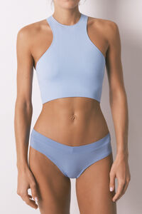 Women'secret Blue wide ruched Brazilian panty