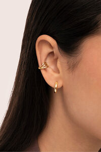 Singularu Pendiente Suelto Ear Cuff Triple Cross Ba&ntilde;o Oro