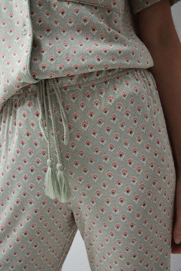 Women'secret Green print capri pyjamas green