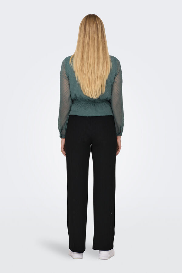 Only Maternity Cal&ccedil;a pr&eacute;-mam&atilde; de cintura alta com corte largas preto