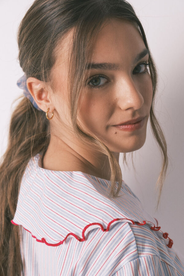 Women'secret Cotton long Peter Pan collar pyjamas blue