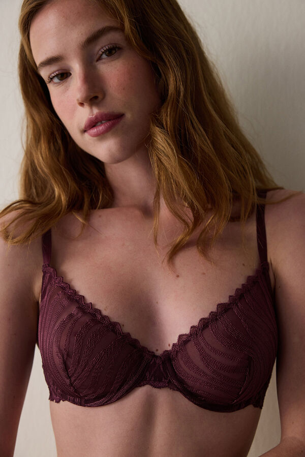 Penti Soutien com aro sem enchimento e estampado de zebra Broderie estampado