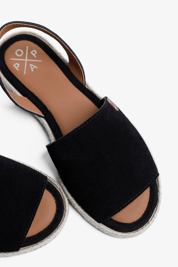 Popa Razo split leather flat sandal black