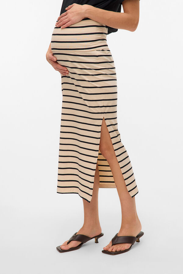 Mamalicious Falda larga algod&oacute;n maternity brown