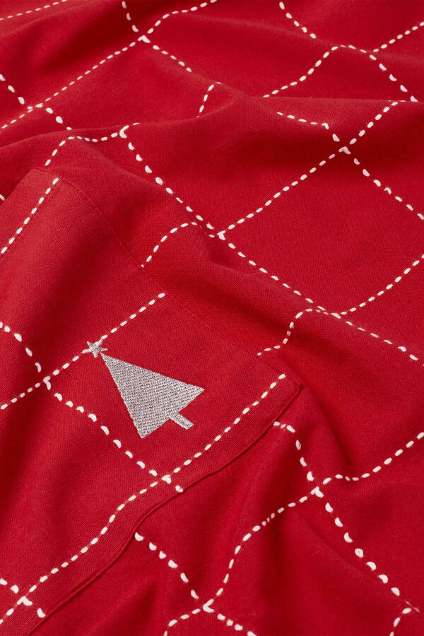 Textura Delantal cruzado cuadros rojo