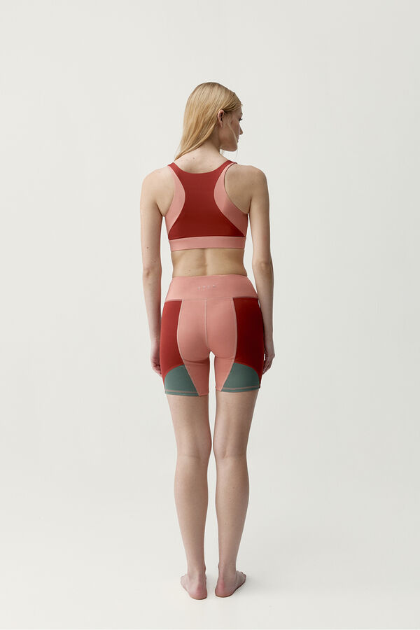 Born Living Yoga Korallenrot/gr&uuml;ne Darana Sport-Shorts mit Print