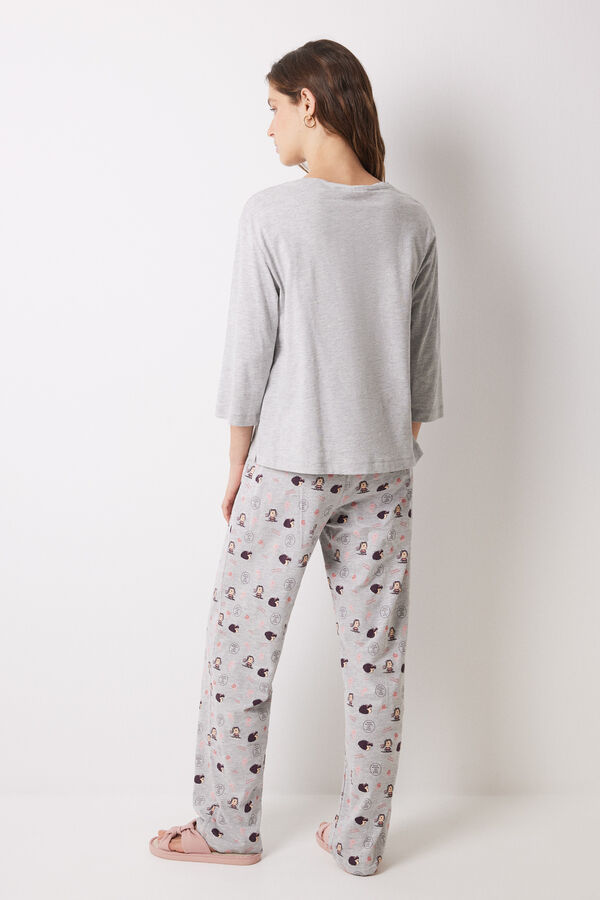 Womensecret Mafalda grey 100% cotton long pajamas grey