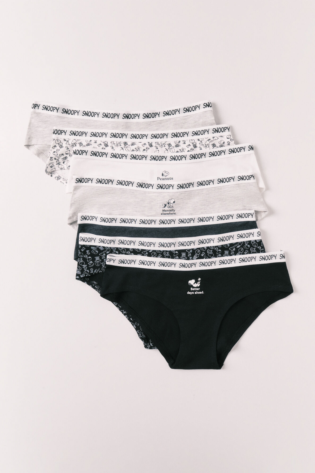Women'secret 7er-Pack bedruckte Baumwoll-Slips mit Snoopy-Print