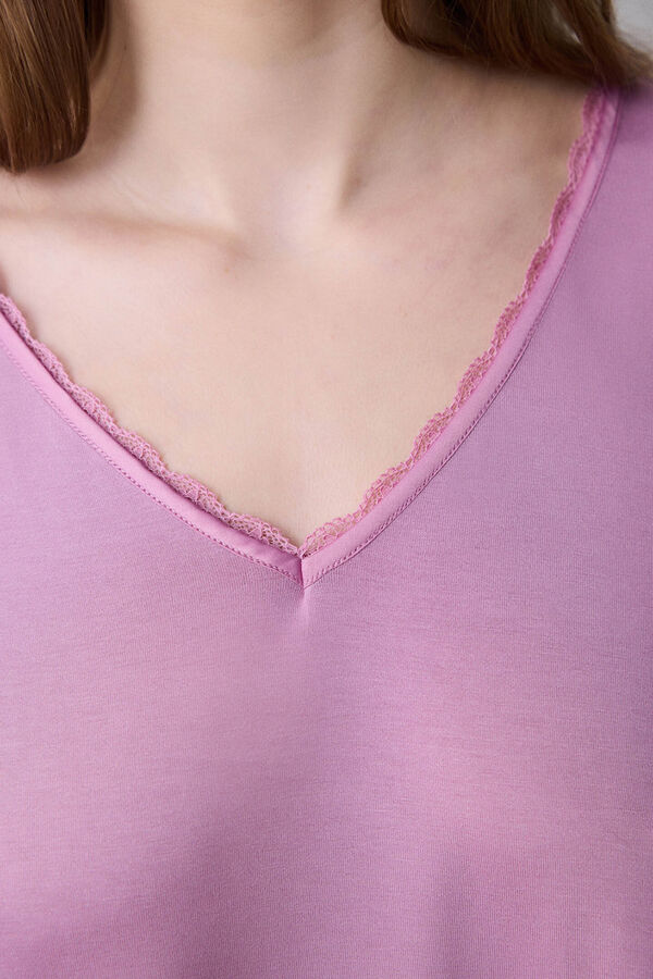 Penti Conjunto de pijama largo lila flores morado/lila