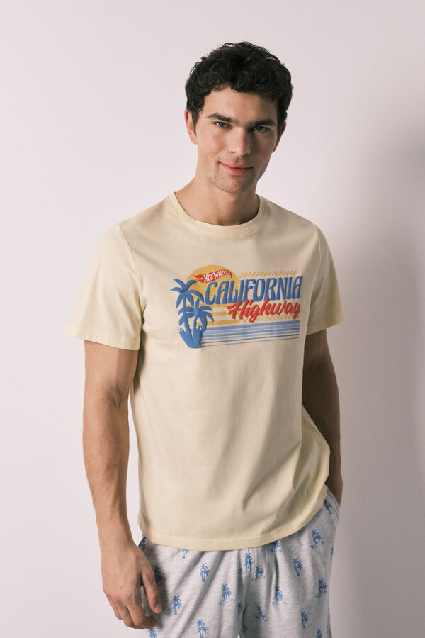 Women'secret Pyjama court pour homme en coton Hotwheels California imprim&eacute;