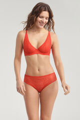 Womensecret Daily Dentelle floral lace no-show panty Narančasta