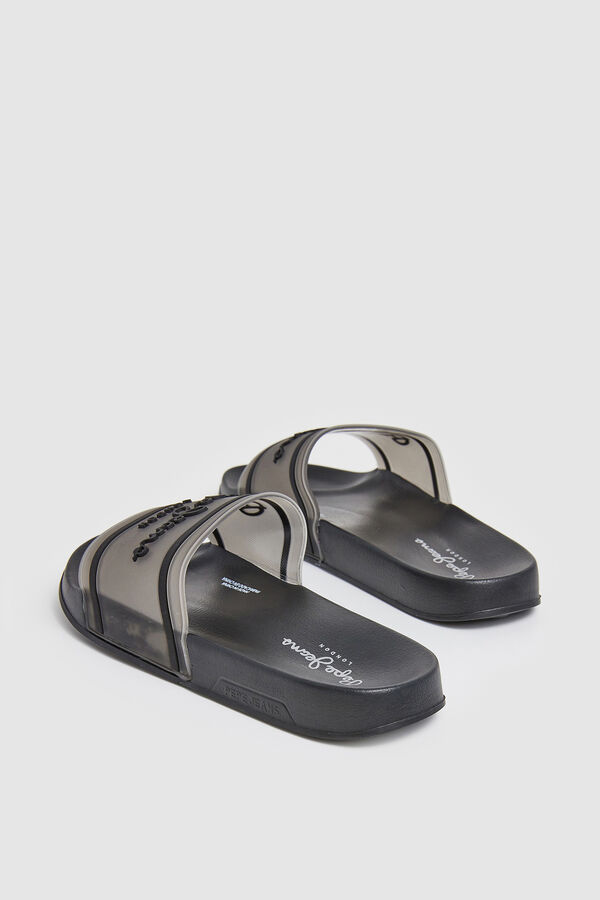 Womensecret Translucent W Beach Slider sandals noir