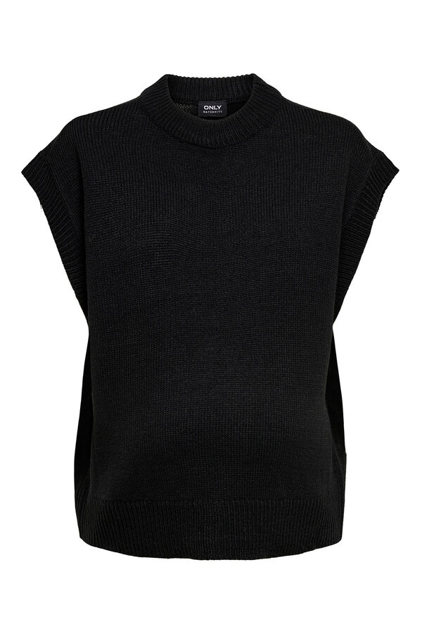 Only Maternity Chaleco de punto maternity negro