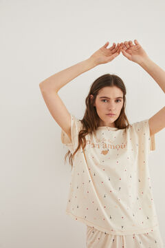 Womensecret Pyjama Capri 100 % coton Paris beige