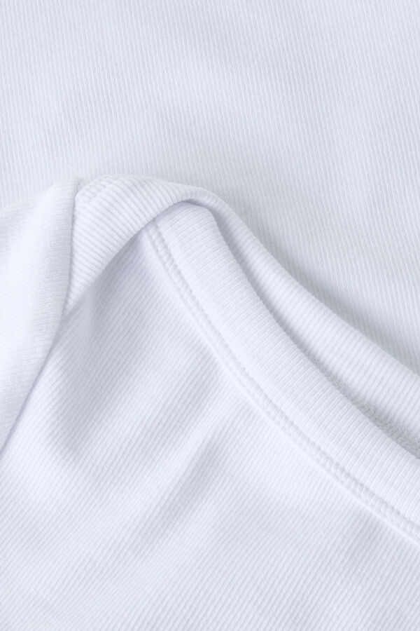 Lmtd Camiseta manga corta canal&eacute; el&aacute;stico blanco