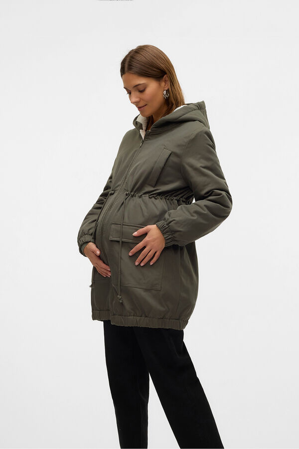 Mamalicious Special maternity , babywearing and post-pregnancy parka grey