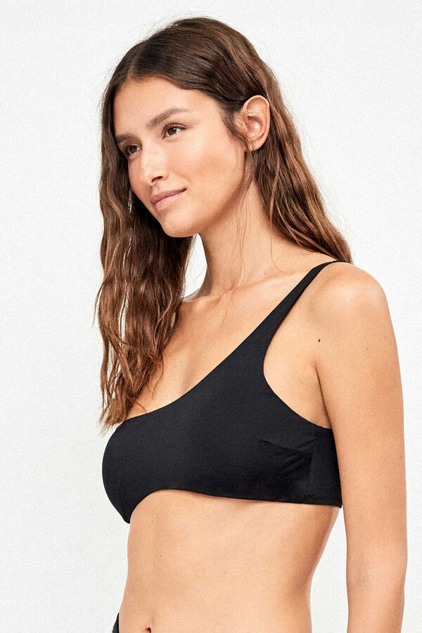 Gisela Top bikini asim&eacute;trico negro