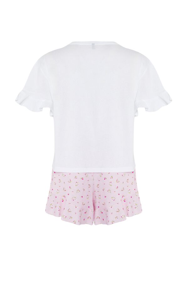 Trendyol Conjunto de pijama corto volantes floral rosa