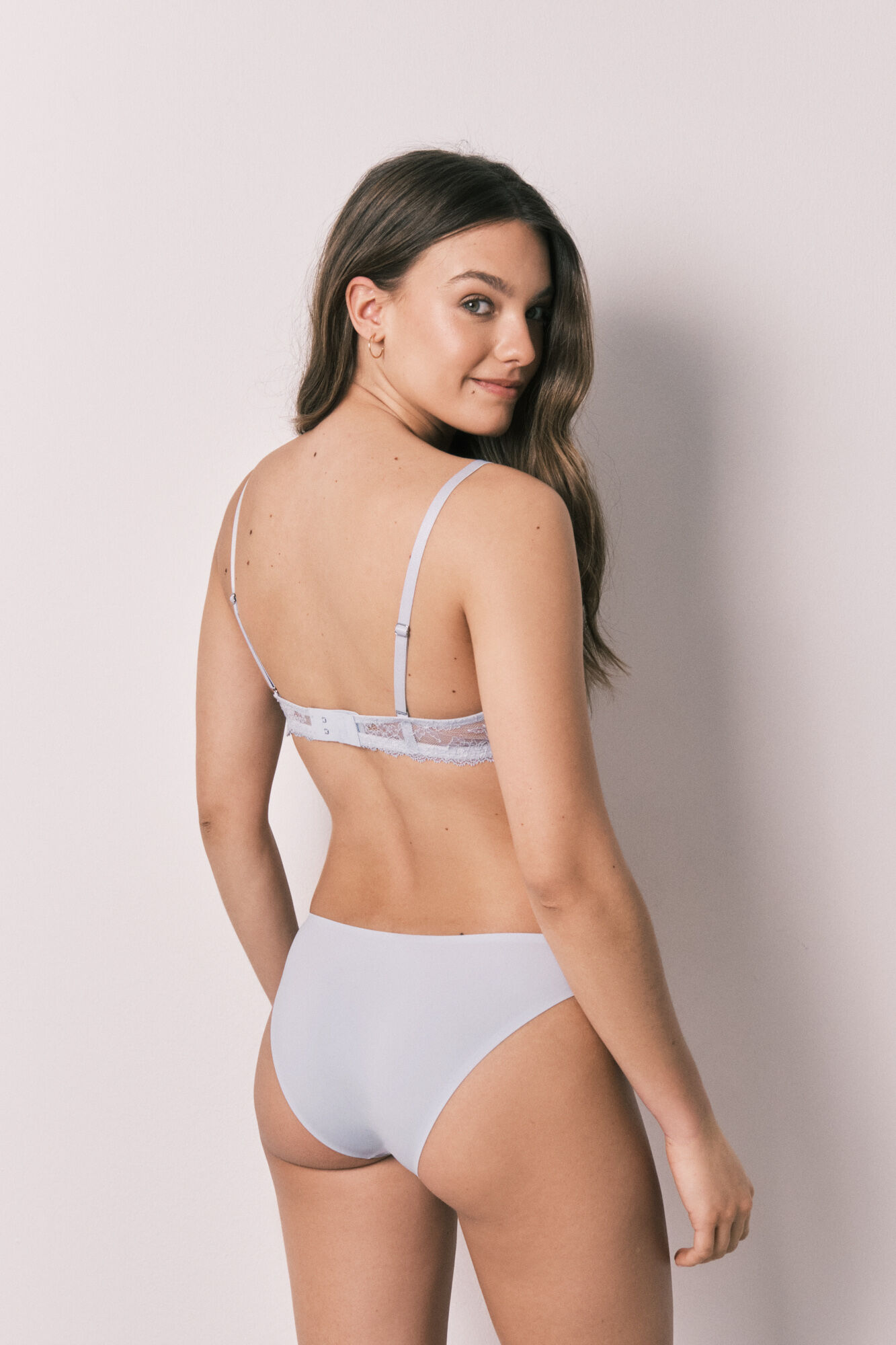 Women'secret Blue microfibre and lace classic panty