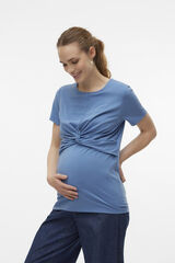 Womensecret Kurzarm-Shirt Maternity und Stillzeit Blau