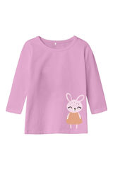 Womensecret Girl's rabbit print t-shirt rose