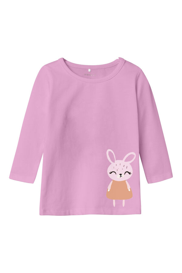 Womensecret Girl's rabbit print t-shirt Ljubičasta