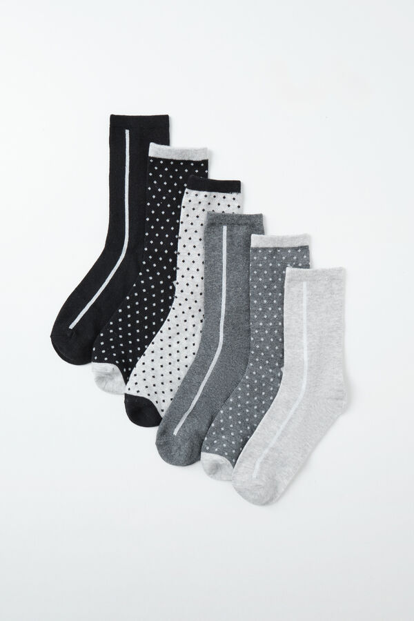 Women'secret Pack 6 polka-dots and lurex print socks printed
