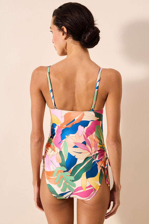 Womensecret Strapless printed swimsuit Print