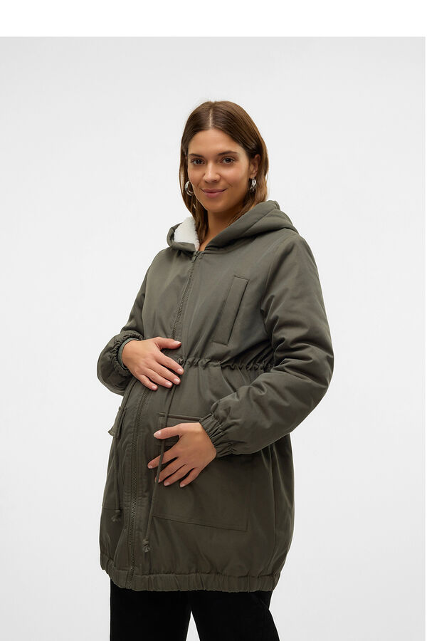 Mamalicious Special maternity , babywearing and post-pregnancy parka grey