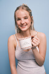 HI&BYE Beige ceramic mug with ball handle beige