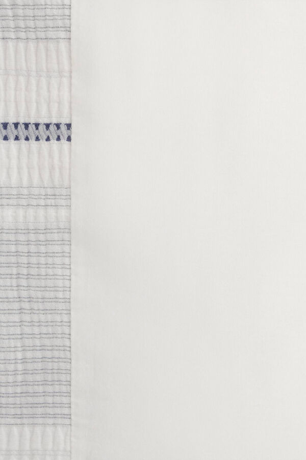 Womensecret Textured striped cotton pillowcase blue