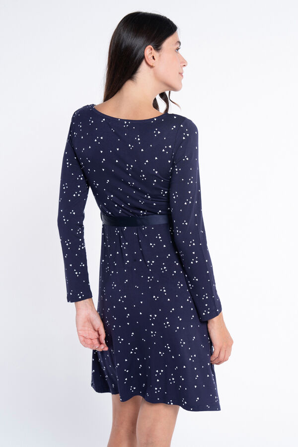 Ohma! Camisa de dormir de amamenta&ccedil;&atilde;o m/l com estampado de floco de neve azul